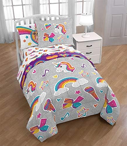Jay Franco Disney Lilo & Stitch Twin Comforter Set   5 Piece Bedding Includes Sheet Set & Pillow Covers   Super Soft Kids Floral Bedding
