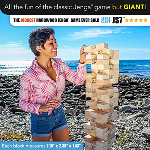 Jenga GIANT   Hardwood Blocks   Stacks to Over 5 feet   Officially Licensed   JS7