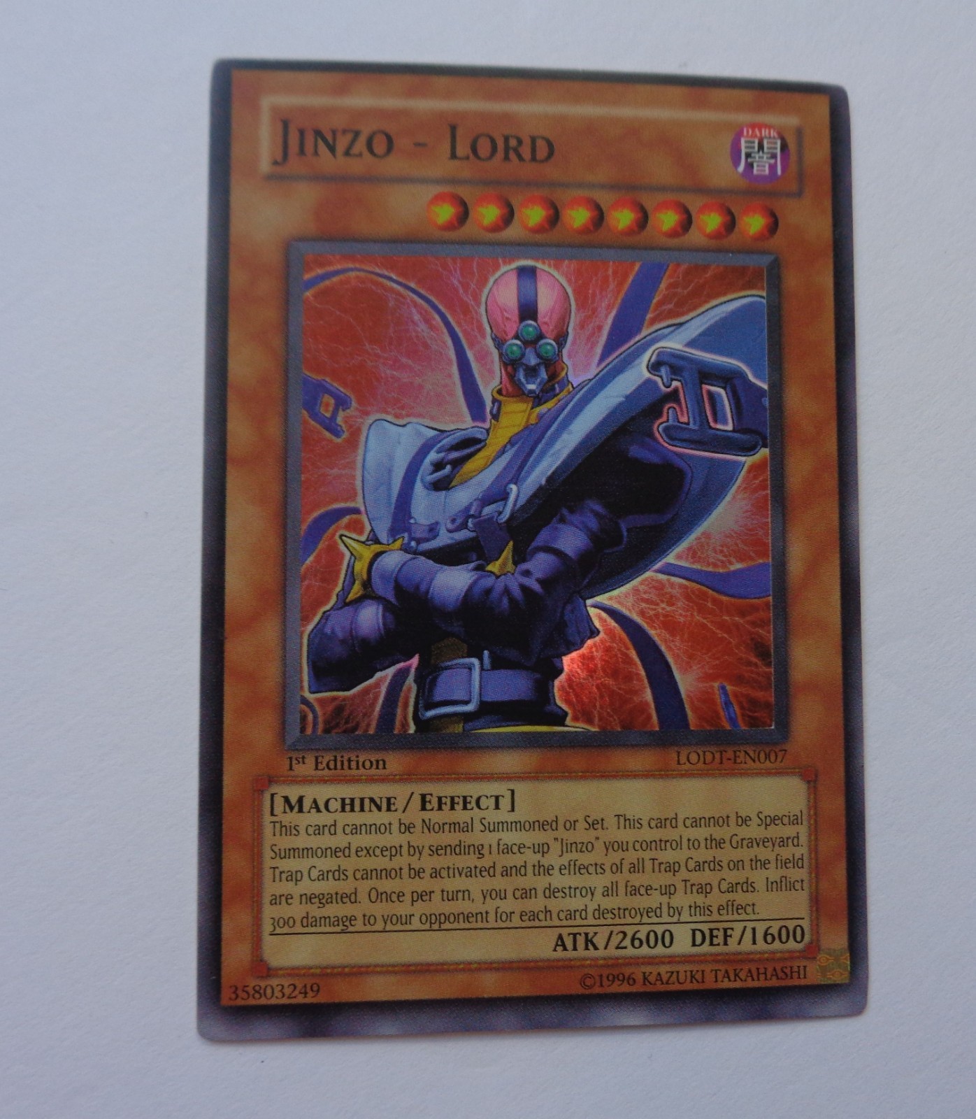 Jinzo   Lord LODT EN007  Super Rare  1st Edition  Lightly Played / LP  Yugioh