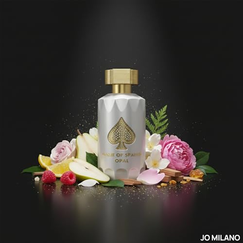 Jo Milano Game of Spades Opal Parfum Spray | 3.4 oz (3.4 fl oz) | Rosa, Madera Oud, picante y aroma cítrico | Fragancia de larga duración para hombres y mujeres (unisex)