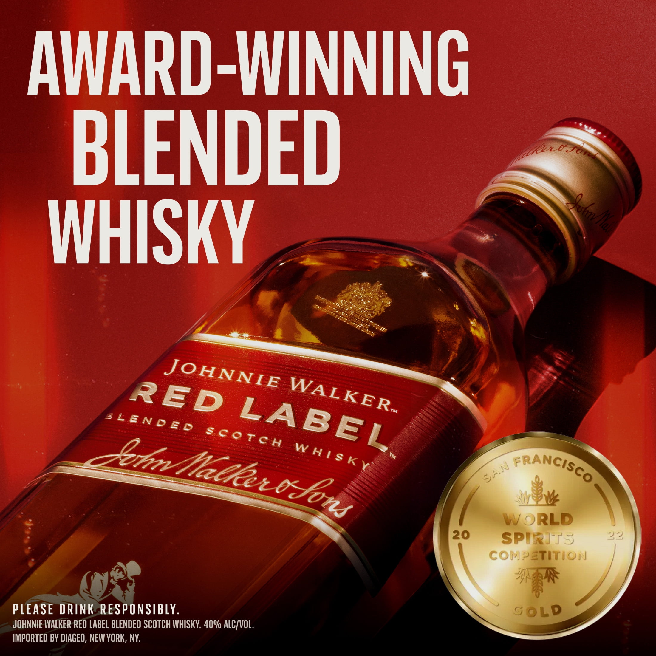 Johnnie Walker Red Label Blended Scotch Whisky  1 75 L  40  ABV