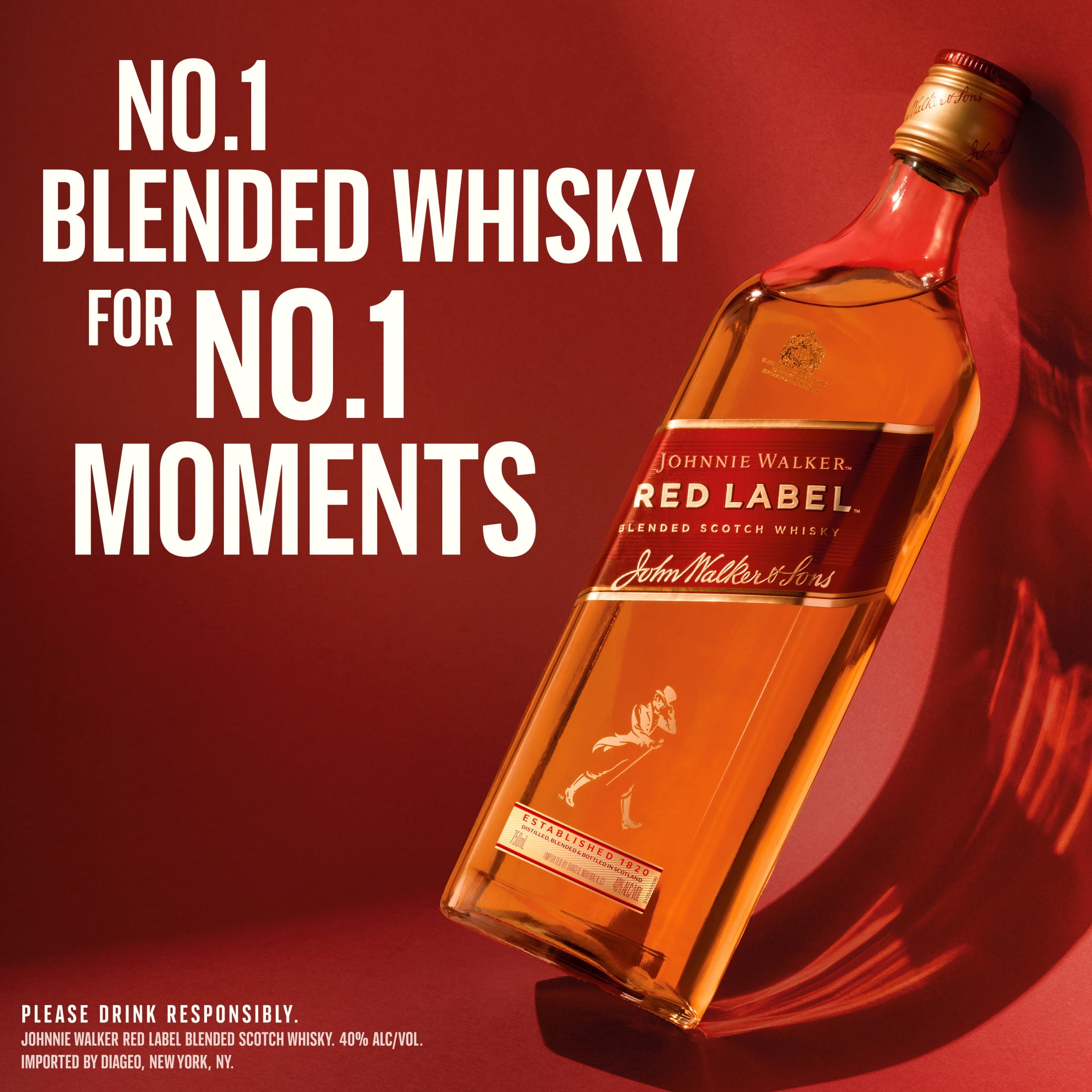 Johnnie Walker Red Label Blended Scotch Whisky  1 75 L  40  ABV