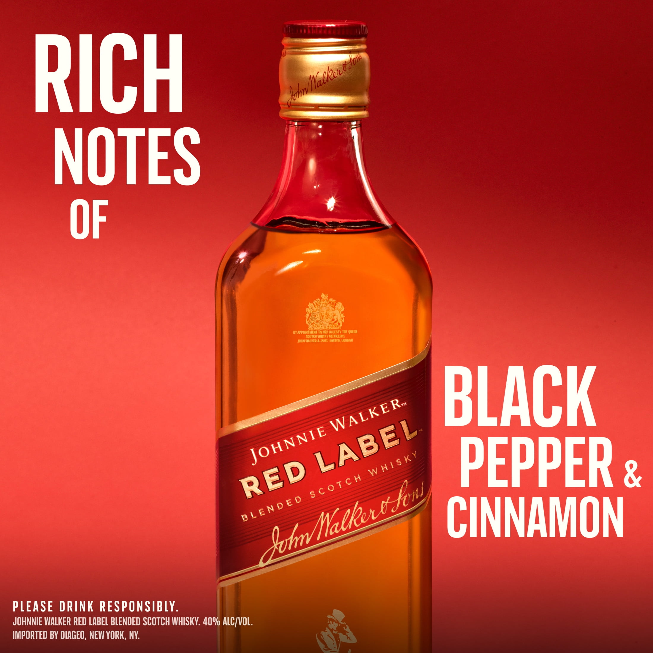 Johnnie Walker Red Label Blended Scotch Whisky  1 75 L  40  ABV