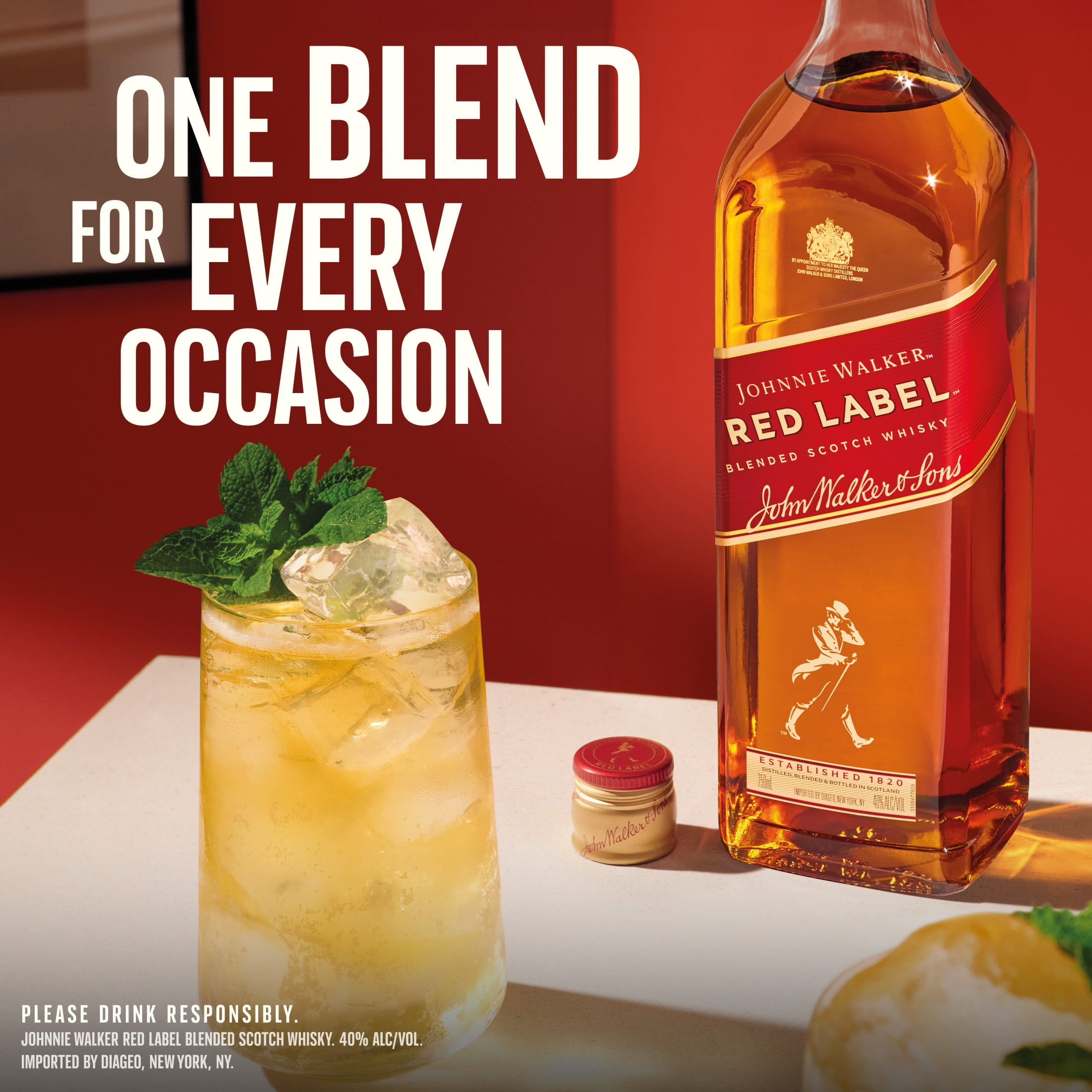 Johnnie Walker Red Label Blended Scotch Whisky  1 75 L  40  ABV