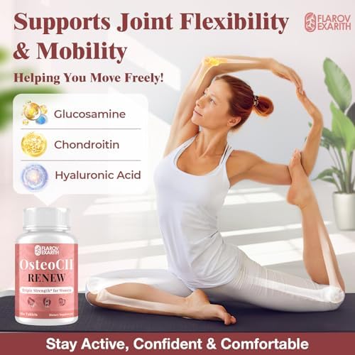 Joint Supplements for Women OsteoCII Renew Triple Strength   Advanced Joint  Bone & Skin Formula   Collagen  Glucosamine  Chondroitin  Calcium  MK 7  Vitamin D3  Hyaluronic Acid  180 Tablets