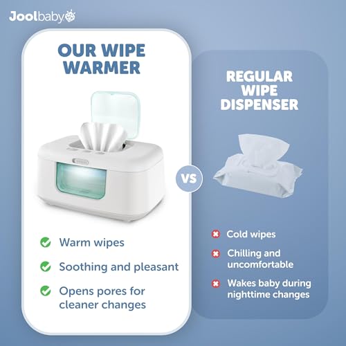 Jool Baby TinyBums Baby Wipe Warmer & Dispenser with LED Changing Light & On/Off Switch  Aqua