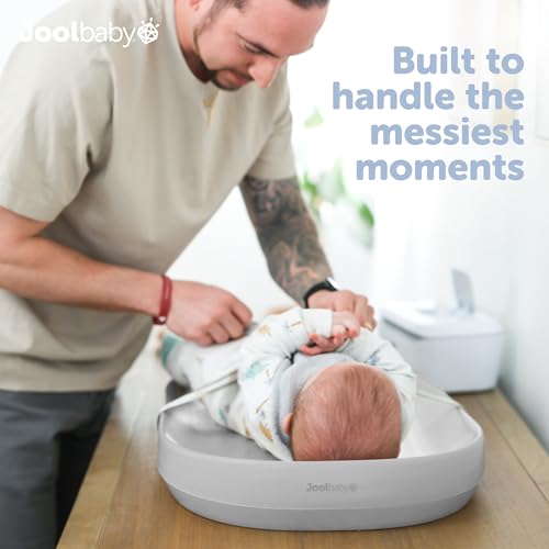 Jool Baby Waterproof Baby Changing Pad   Easy to Clean  Lightweight & Portable   Large Foam Cushion for Comfort  Gray 