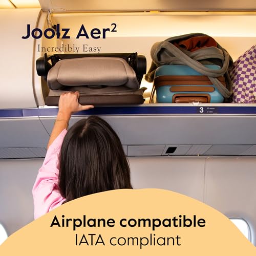 Joolz Aer2 Lightweight Travel Stroller for Baby & Toddler   Ultra Compact One Hand Foldable Stroller  Reclining Seat  UPF 50  Canopy  Adjustable Leg Rest  Carry On & Airplane Approved  Space Black