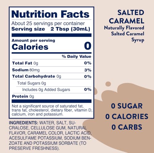 Jordans Skinny Traditional Sugar Free Syrups 750 ml 2 Bottles  Salted Caramel & Vanilla 