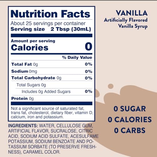 Jordans Skinny Traditional Sugar Free Syrups 750 ml 2 Bottles  Salted Caramel & Vanilla 