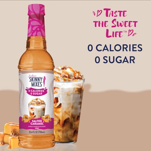 Jordans Skinny Traditional Sugar Free Syrups 750 ml 2 Bottles  Salted Caramel & Vanilla 