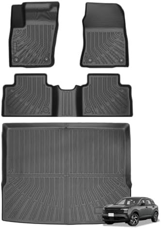 Joruoo Floor Mats & Upper Cargo Liner for 2020 2025 2026 Hyundai Venue  TPE Car Floor Mats All Weather Waterproof Heavy Duty Floor Liners Custom Fit for VenueAccessories Automotive