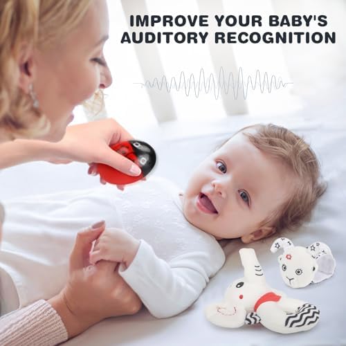 Joyreal High Contrast Baby Toys for Newborn  Black and White Baby Sensory Toys with Car Seat Toys Infant Toys with Black White Cards Book  Montessori Toys for Baby Gifts
