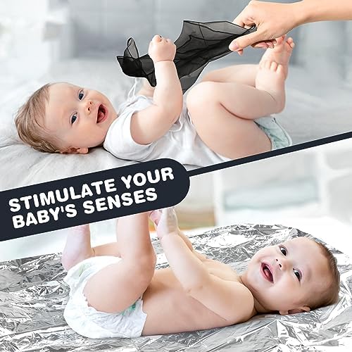 Joyreal High Contrast Baby Toys for Newborn  Black and White Baby Sensory Toys with Car Seat Toys Infant Toys with Black White Cards Book  Montessori Toys for Baby Gifts