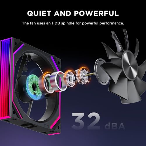 Jungle Leopard Interstellar V2 RS 120mm PC Reverse Blade Case Fan Infinity Mirror Module Daisy Chain ARGB Fan Triple Pack Suitable Computer Cooling Fans 360mm AIO Cooler Black 3Pack 