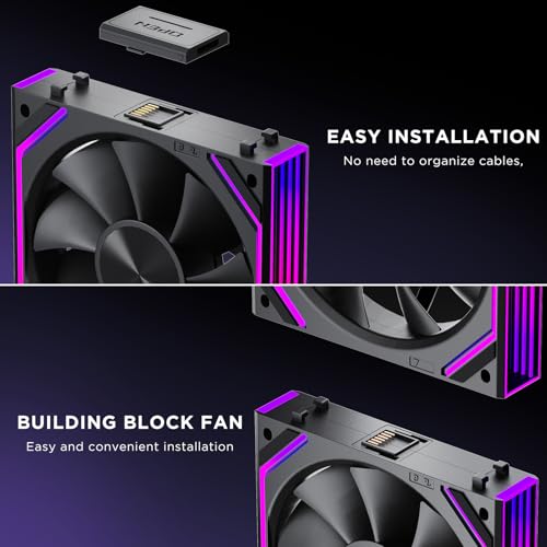 Jungle Leopard Interstellar V2 RS 120mm PC Reverse Blade Case Fan Infinity Mirror Module Daisy Chain ARGB Fan Triple Pack Suitable Computer Cooling Fans 360mm AIO Cooler Black 3Pack 
