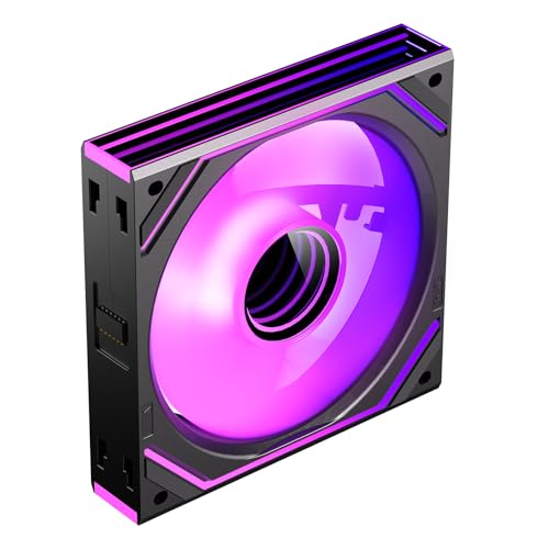 Jungle Leopard Interstellar V2 RS 120mm PC Reverse Blade Case Fan Infinity Mirror Module Daisy Chain ARGB Fan Triple Pack Suitable Computer Cooling Fans 360mm AIO Cooler Black 3Pack 