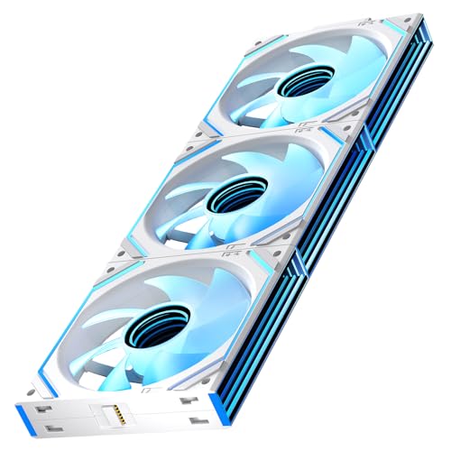 Jungle Leopard Interstellar V2 RS 120mm PC Reverse Blade Case Fan Infinity Mirror Module Daisy Chain ARGB Fan Triple Pack Suitable Computer Cooling Fans 360mm AIO Cooler Black 3Pack 