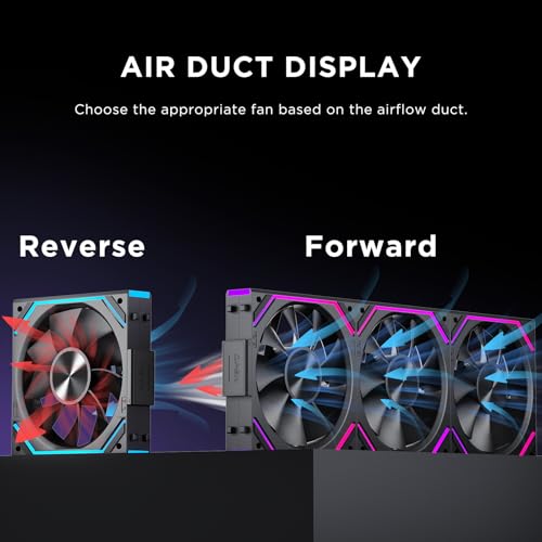 Jungle Leopard Interstellar V2 RS 120mm PC Reverse Blade Case Fan Infinity Mirror Module Daisy Chain ARGB Fan Triple Pack Suitable Computer Cooling Fans 360mm AIO Cooler Black 3Pack 