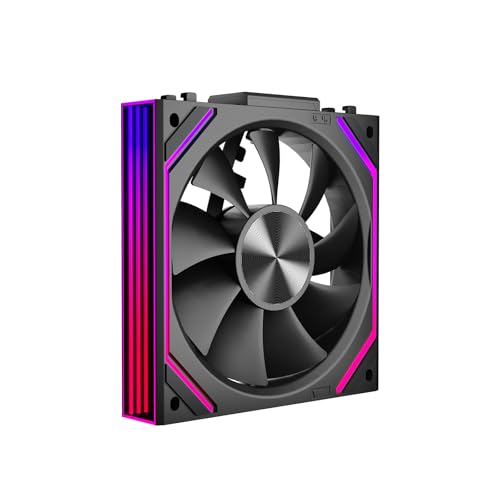 Jungle Leopard Interstellar V2 RS 120mm PC Reverse Blade Case Fan Infinity Mirror Module Daisy Chain ARGB Fan Triple Pack Suitable Computer Cooling Fans 360mm AIO Cooler Black 3Pack 