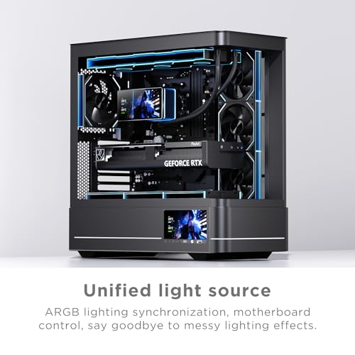 Jungle Leopard PF 360 CPU Water AIO Cooler Liquid Cooling 5 5 inch LCD Magnetic Screen 360mm ARGB Infinity Mirror 2000RPM PWM Fan Lower Noise  30DBA for Intel LGA1851/1700/1200/115X AMD AM4/AM5 Black