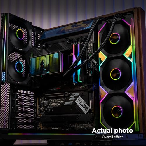 Jungle Leopard PF 360 CPU Water AIO Cooler Liquid Cooling 5 5 inch LCD Magnetic Screen 360mm ARGB Infinity Mirror 2000RPM PWM Fan Lower Noise  30DBA for Intel LGA1851/1700/1200/115X AMD AM4/AM5 Black