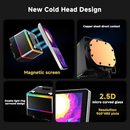 Jungle Leopard ProFlow 360 AIO CPU Cooler Water 360mm Liquid Cooling 5 5 Inch Large Screen  ARGB Infinity Fans 2000RPM PWM Fan for Intel LGA1851/1700/1200/115X AMD AM4/AM5 Black 