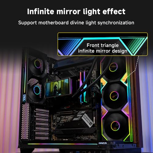 Jungle Leopard ProFlow 360 AIO CPU Cooler Water 360mm Liquid Cooling 5 5 Inch Large Screen  ARGB Infinity Fans 2000RPM PWM Fan for Intel LGA1851/1700/1200/115X AMD AM4/AM5 Black 