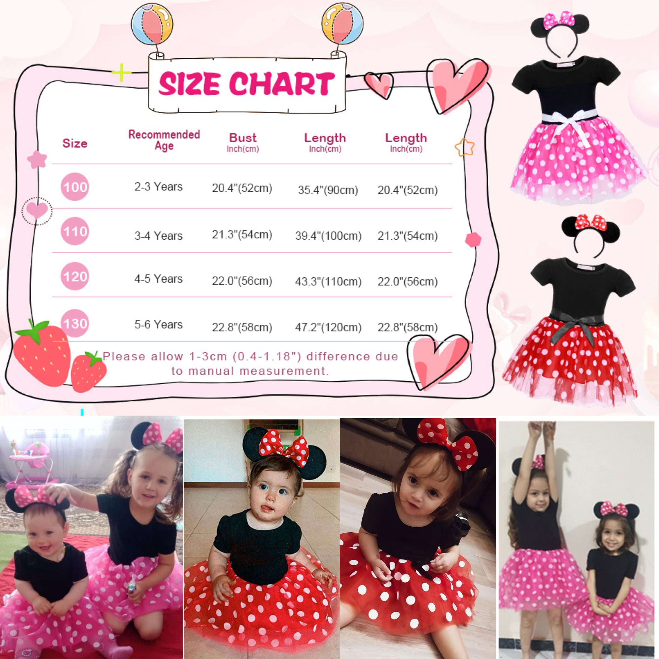 3T (2 a 3  años), Jurebecia Girls Red Polka Dot Tutu Dress with Bow Headband  Baby Toddler Party Costume for Birthday & Cosplay  100 cm