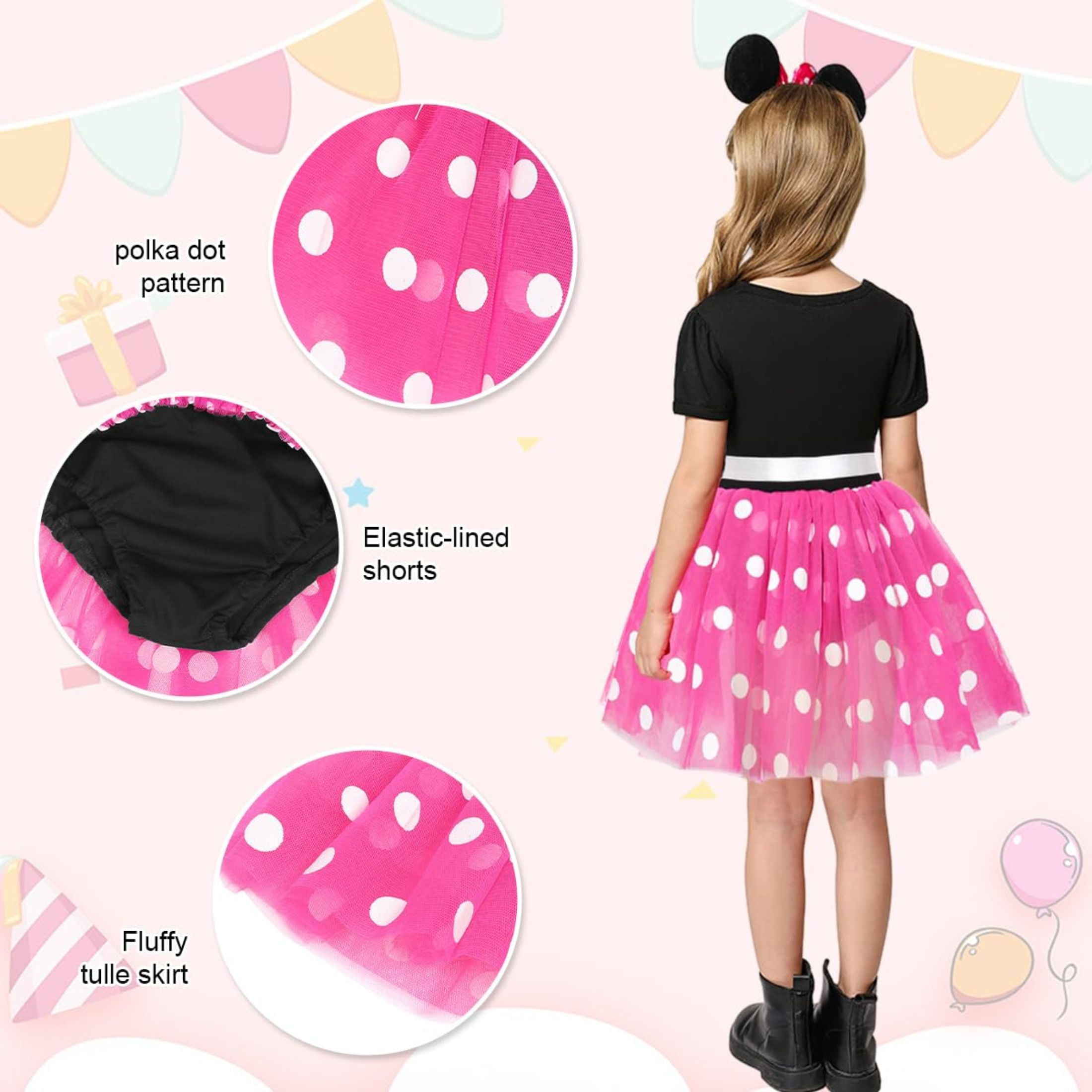 3T (2 a 3  años), Jurebecia Girls Red Polka Dot Tutu Dress with Bow Headband  Baby Toddler Party Costume for Birthday & Cosplay  100 cm