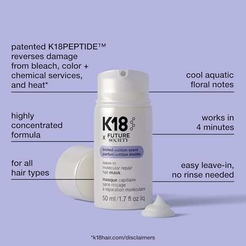 K18 Leave In Molecular Repair Hair Mask  Patented  Lasting Repair For Dry  Frizzy  Damaged Hair  Reverse Damage In 4 Minutes From Bleach  Color  Chemical Services   Heat