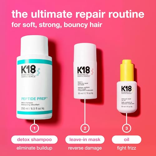 K18 Leave In Molecular Repair Hair Mask  Patented  Lasting Repair For Dry  Frizzy  Damaged Hair  Reverse Damage In 4 Minutes From Bleach  Color  Chemical Services   Heat