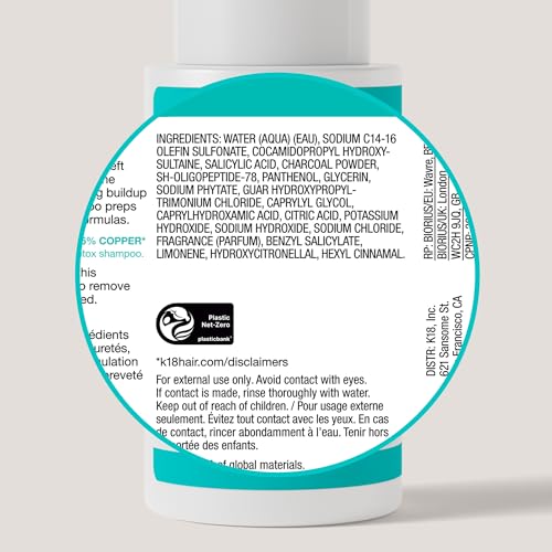 K18 PEPTIDE PREP  Color Safe Detox Clarifying Shampoo  Non Stripping  pH Optimized Cleanse  Removes Product Buildup  Dirt  Oils & Metals