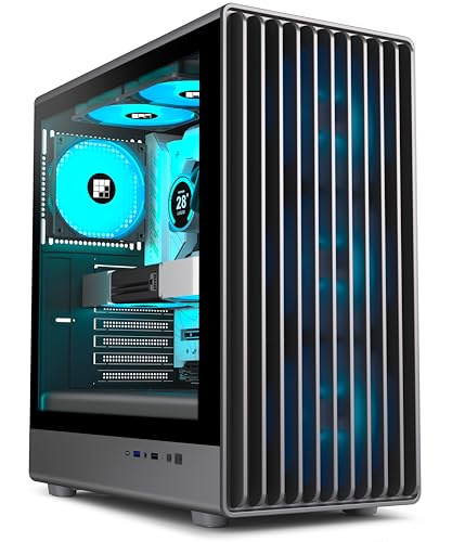 K6 PC Case   Pre Installed 6 PWM ARGB Fan  3 x 120mm  3 x 140mm   ATX Mid Tower Gaming PC Case  with Type C  FOIFKIN  Black  K6