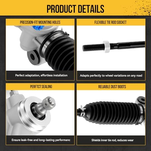 KAC Hydraulic Power Steering Rack and Pinion Fit for Hyundai 2001 2002 2003 2004 2005 2006 Elantra All Models   262411