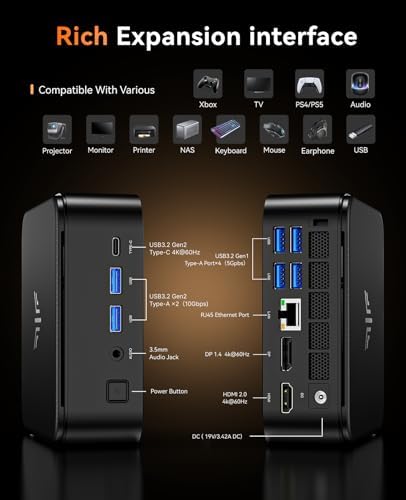 KAMRUI E3B Mini PC with AMD Ryzen 5 7430U  Beat 5500U  up to 4 3GHz   16GB DDR4 512GB M 2 SSD Mini Computer  Mini Gaming PC with USB Type C Supports Triple 4K Display  WiFi 6  BT 5 2