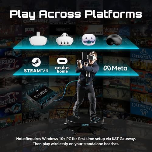 KAT Walk C2 VR Series   360  Omnidirectional Walking Pad & Accessories for Immersive VR Gaming & Fitness   Compatible with SteamVR  Quest  Oculus   Core   US Size 9 5