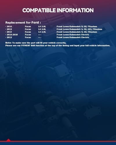 KAX FO1228119 Protector contra salpicaduras de motor compatible con enfoque 2012-2018