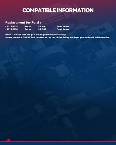 KAX FO1228119 Protector contra salpicaduras de motor compatible con enfoque 2012-2018