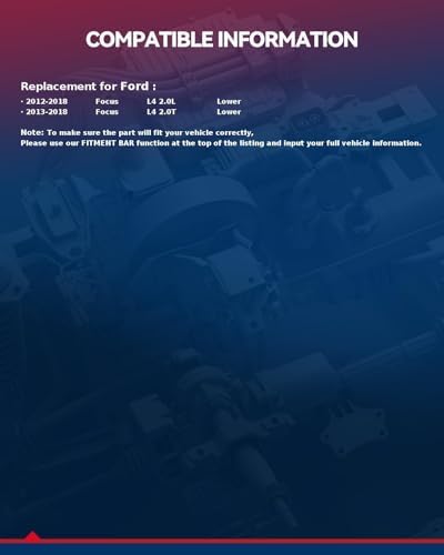 KAX FO1228119 Protector contra salpicaduras de motor compatible con enfoque 2012-2018