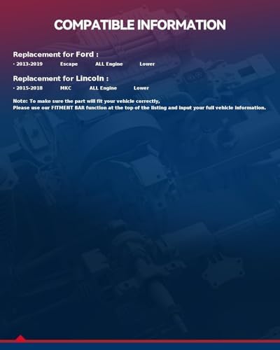 KAX FO1228119 Protector contra salpicaduras de motor compatible con enfoque 2012-2018