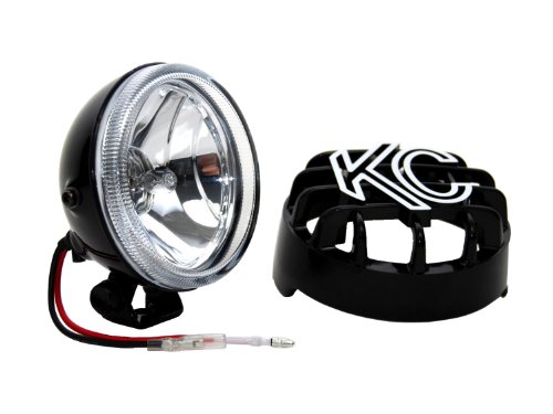 KC HiLiTES 1490 Rally 400 4 55w Single Driving Light with ABS Stone Guard  Black