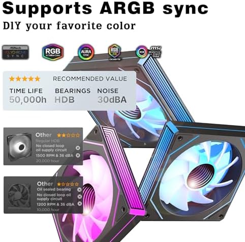 KEDIERS PC CASE ATX 7 PWM ARGB Fans Pre Installed  Type C Mid Tower Computer Case with Full View Dual Tempered Glass  Gaming PC Case Black P4