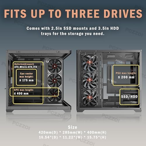 KEDIERS PC CASE ATX 4 Fans Pre Installed  Type C Mid Tower Computer Case with Full View Dual Tempered Glass  Gaming PC Case Black K4