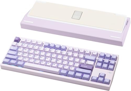 KEEBMONKEY WOBKEY Crush 80 Beta CNC Aluminum Quick Disassembly Ball Catch Mount Triple Mode Connectivity Gaming Mechanical Keyboard with HMX Frost Jade Switch and BSUN Arctic Switch  Lite Black 