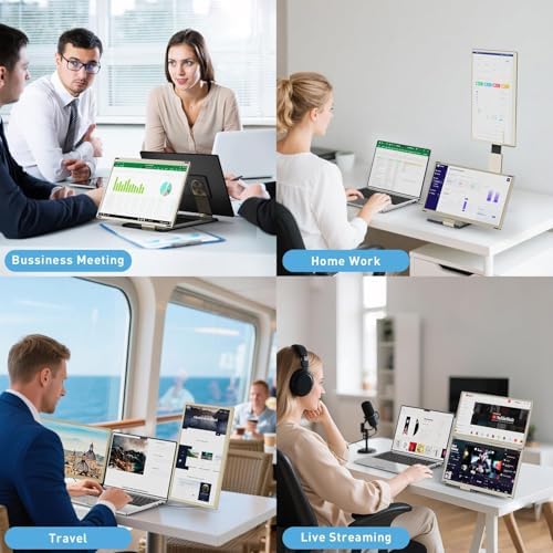 KEFEYA Laptop Screen Extender 15 6  FHD 1080P Portable Triple Monitor for Laptops 13 17 3  120  sRGB 235  Rotation Detachable Laptop Monitor Extender for Windows/Mac/Dex/Chrome/Surface  Plug n Play