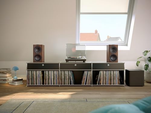 KEF Q Concerto Meta Three Way Bookshelf Speaker  Walnut  Pair 