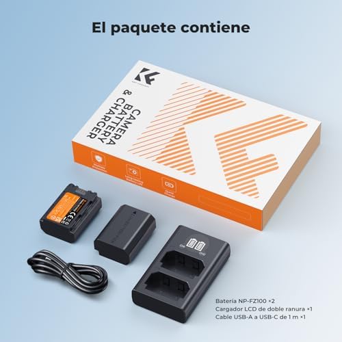 K&F CONCEPT 1600mAh EN EL25 Battery 2 Pack EN EL25A Battery and Dual LCD Battery Charger for Nikon Z50II  Z50  Z30  Z FC Camera MH 32 Battery Charger