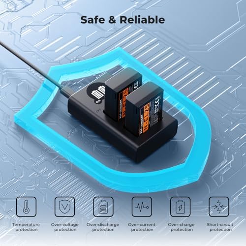 K&F CONCEPT 1600mAh EN EL25 Battery 2 Pack EN EL25A Battery and Dual LCD Battery Charger for Nikon Z50II  Z50  Z30  Z FC Camera MH 32 Battery Charger