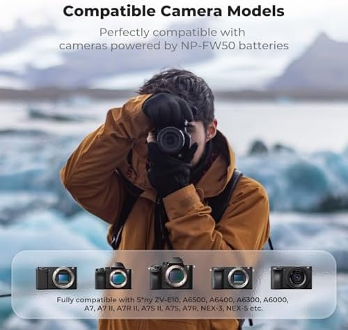 K&F CONCEPT 3 Pack NP FW50 Battery and Upgraded 3 Slot ZV E10 Battery Charger Compatible with Sony Alpha A6400 A6000 A6300 A6500 A5000 A5100 A7 A7II A7R A7RII A7S A7SII RX10 II III IV Cameras